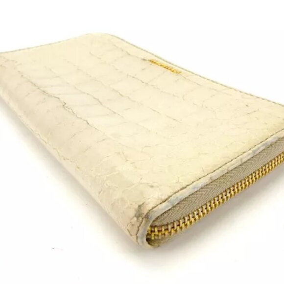 miumiu Wallet Purse Long Wallet Beige Gold Woman Authentic Used - Picture 4 of 6